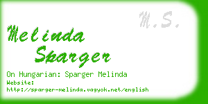 melinda sparger business card